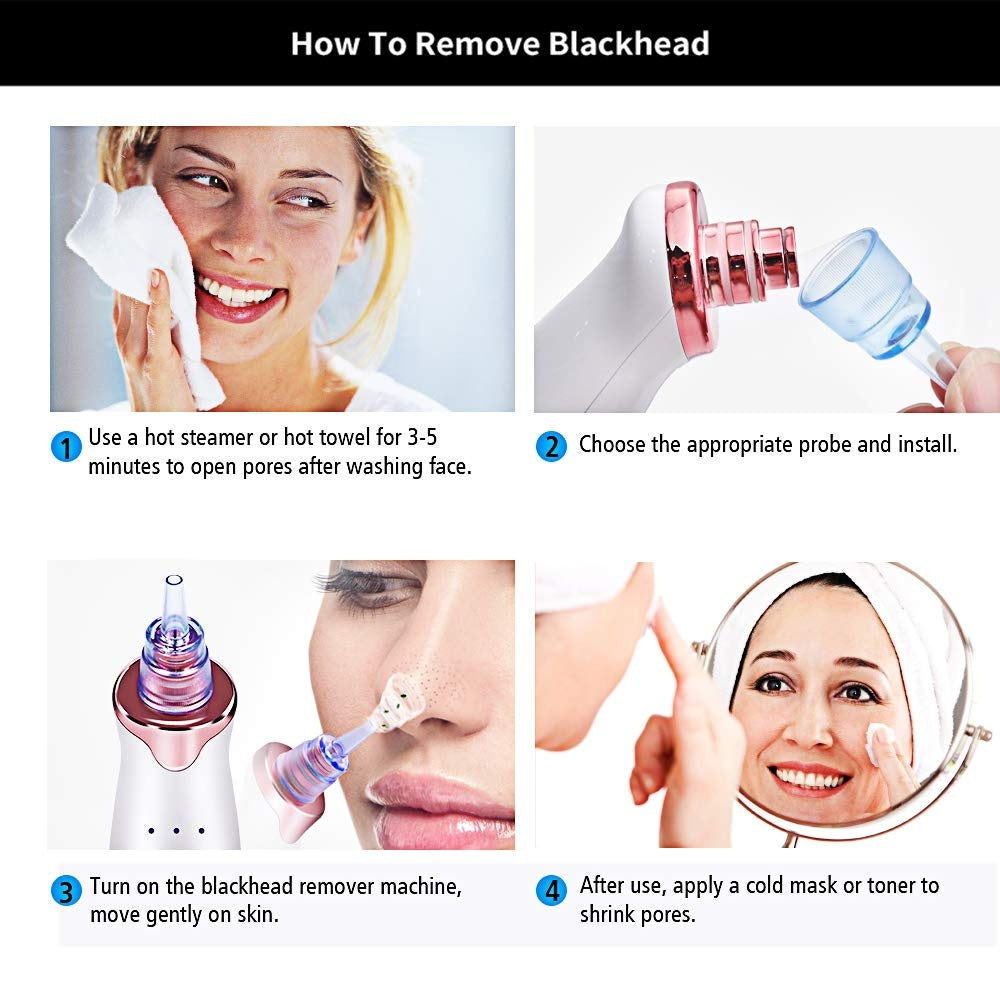 Electric Blackhead Remover Pore Vacuum Suction Face Cleaner